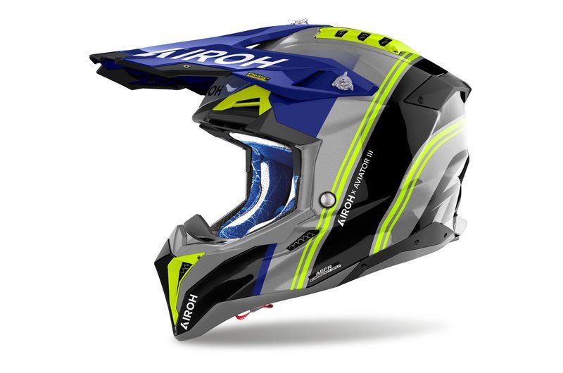 Kask AIROH AVIATOR 3 HIMA BLUE GLOSS szary 2XL