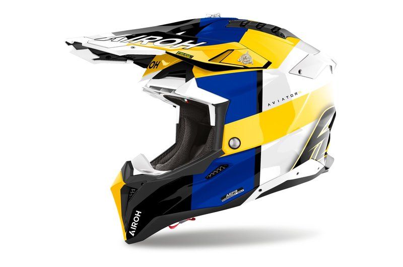 Kask AIROH AVIATOR 3 MONARCH BLUE/YELLOW GLOSS M