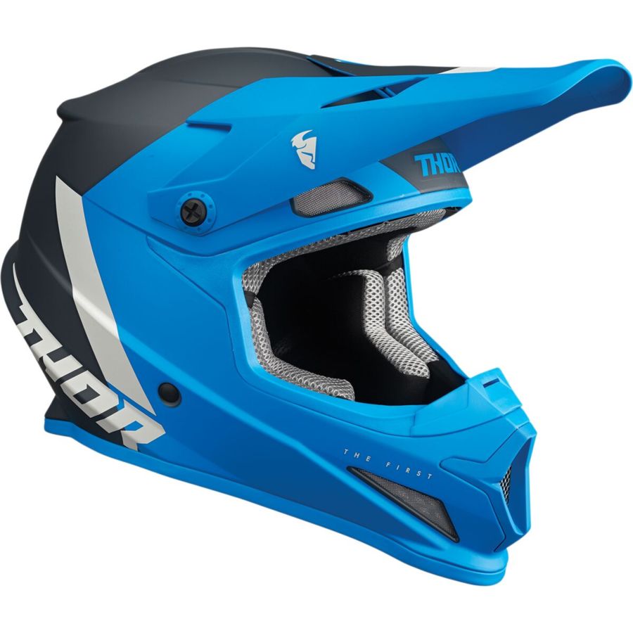 Kask THOR sector chev niebieski/szary L