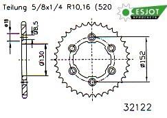 ZĘBATKA TYLNA ESJOT 48T KAWASAKI KX/KXF