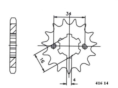 ZĘBATKA PRZEDNIA ESJOT 14T SUZUKI RM 80/85 89-08