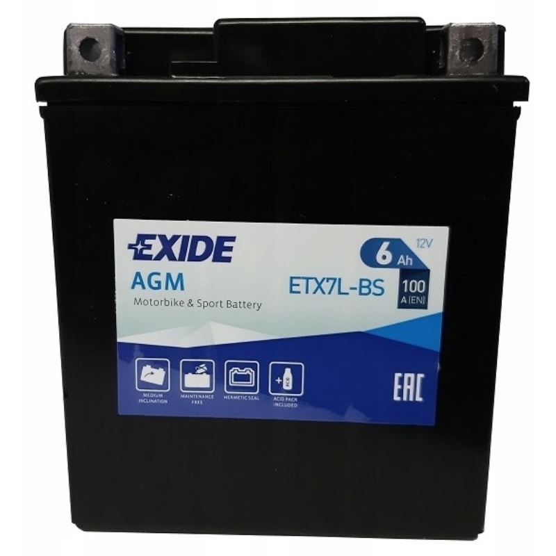 AKUMULATOR EXIDE YTX7L-BS 12V 6AH 152X88X94