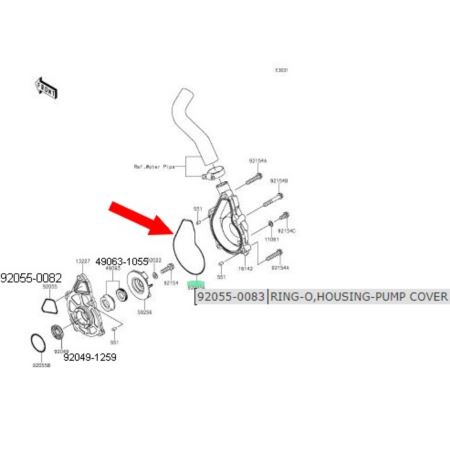 OEM KAWASAKI 920550083 O-RING OBUDOWY POMPY WODY