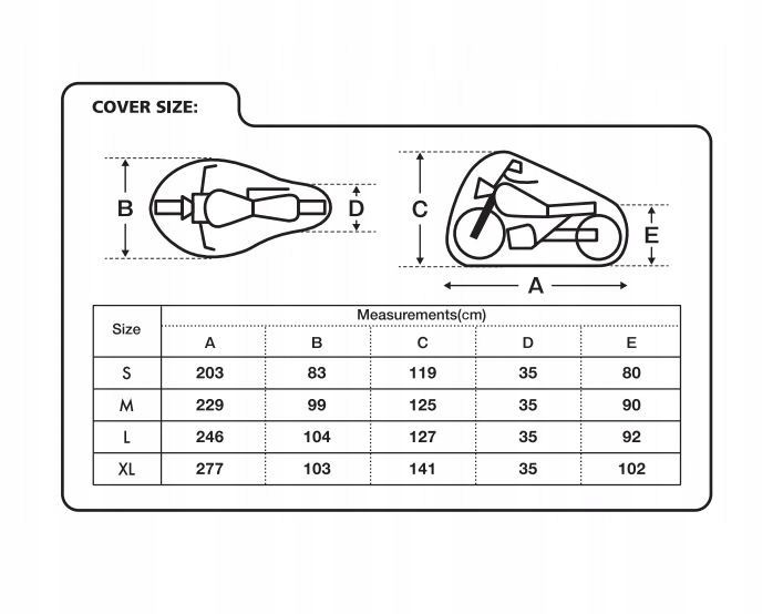 POKROWIEC NA MOTOCYKL WODOODPORNY BIKETEC R. S