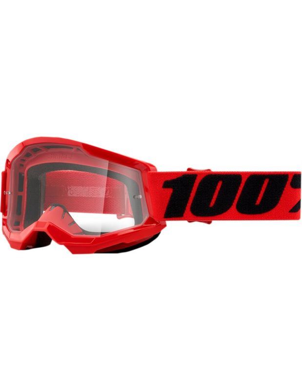 GOGLE 100% STRATA 2 YOUTH RED - CLEAR LENS STRATA