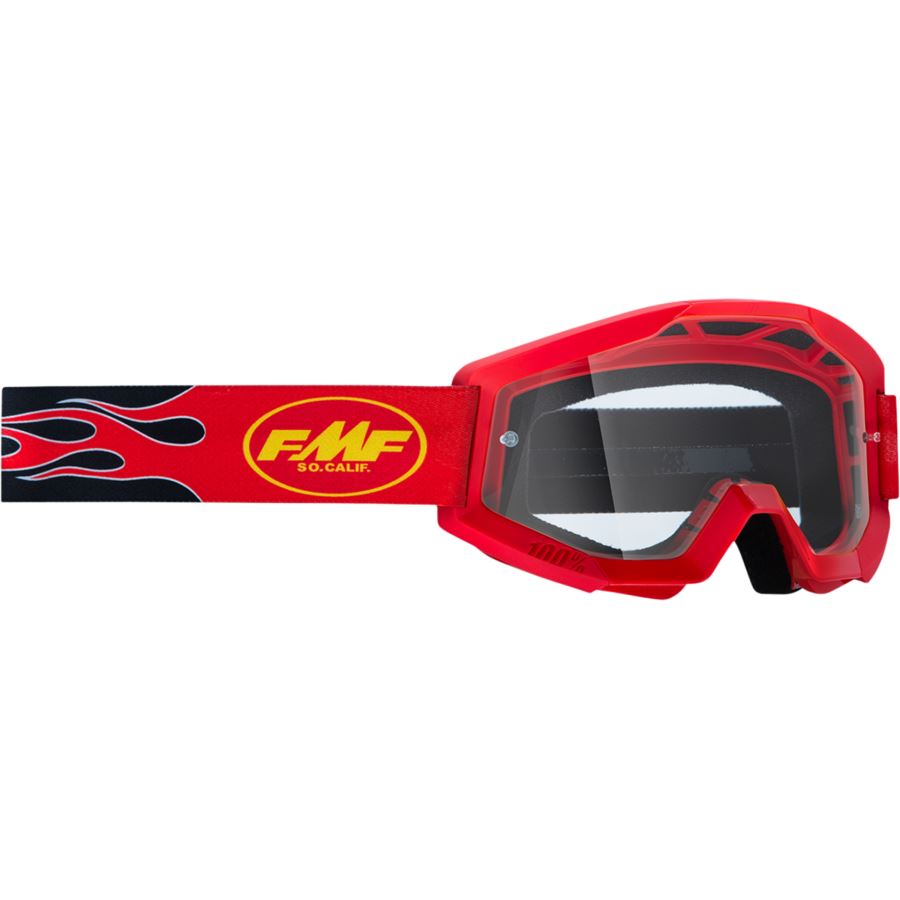 GOGLE FMF YOUTH POWERCORE FLAME RED CLEAR