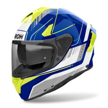 KASK AIROH SPARK 2 CHRONO NIEBIESKI/ŻÓŁTY POŁYSK X